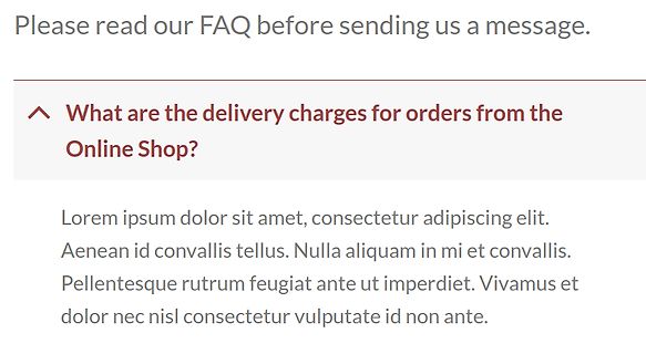 FAQ-Textabschnitt mit Platzhaltertext