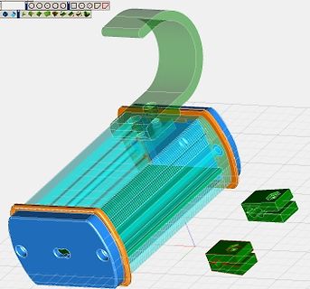 3D-CAD-Modell eines Gehäuses mit Haken
