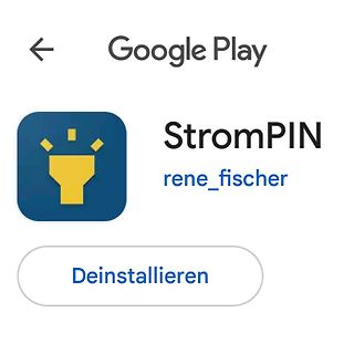 Google Play App-Seite von StromPIN