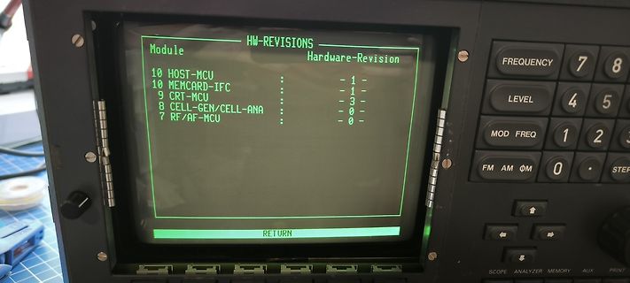 Display eines Messgeräts mit Hardware-Revisionen