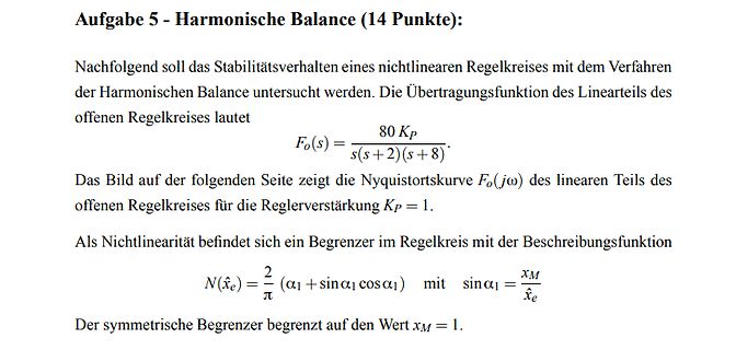 Mathematische Aufgabe zur Harmonischen Balance