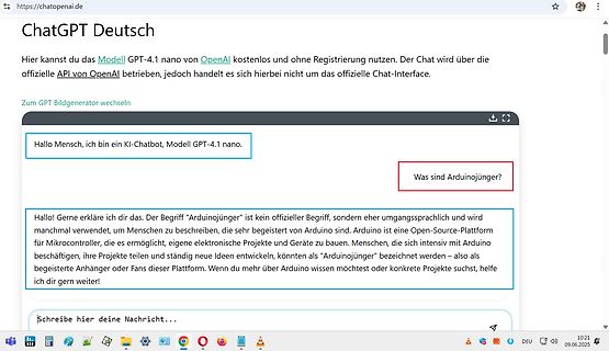 Screenshot eines ChatGPT-Chats auf Deutsch