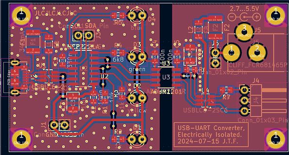 PCB-Layout eines USB-UART-Konverters