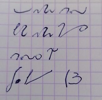 Handgezeichnete Wellenformen auf Karopapier