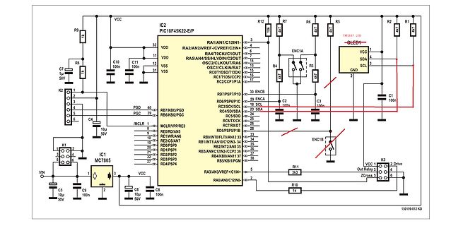 Schaltplan mit PIC18F45K22 Mikrocontroller
