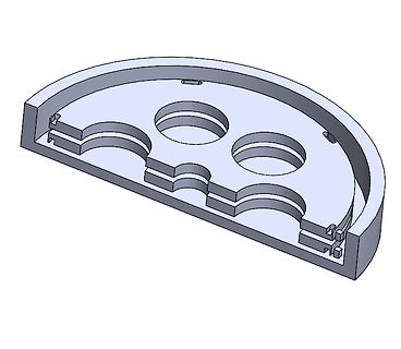 3D-CAD-Modell eines halbkreisförmigen Bauteils