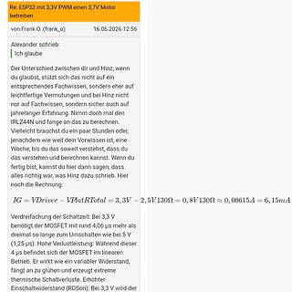 Forenbeitrag über ESP32 PWM Motorsteuerung