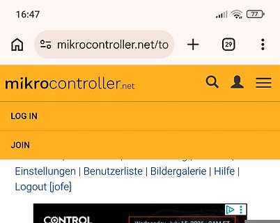 Screenshot der Website mikrocontroller.net