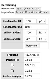 Online-Rechner für Elektronik-Parameter