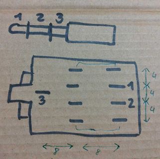 Handgezeichnete Skizze eines Bauteil-Layouts
