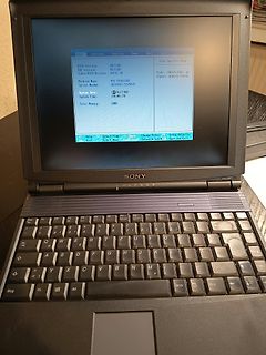 Sony Laptop mit BIOS-Setup-Menü