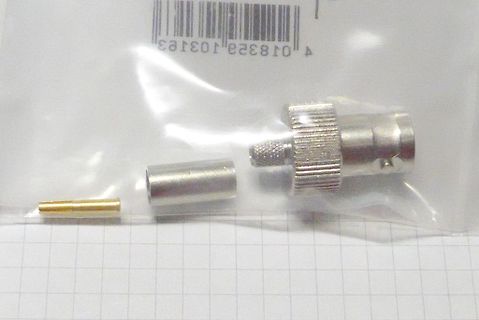 BNC-Stecker Einzelteile in Plastikverpackung