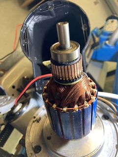 Anodenkommutator und Wicklungen eines Elektromotors
