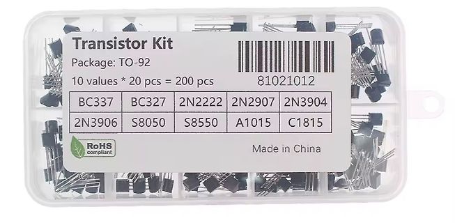 Transistor-Set in Kunststoffbox