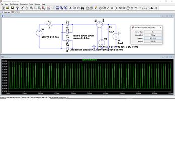 LTspice Schaltplan und Simulationsergebnis