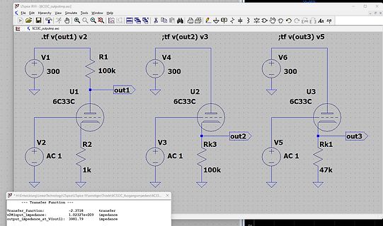 LTspice Schaltplan einer 6C33C Schaltung