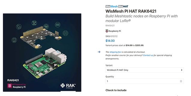 Produktseite WisMesh Pi HAT RAK6421