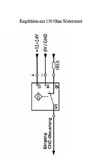 Schaltplan Anschluss eines Sensors an CNC-Steuerung