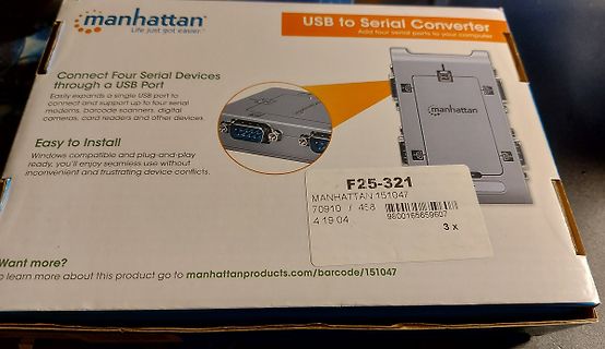 Verpackung eines Manhattan USB to Serial Converters