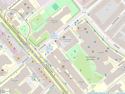 Straßenplan eines Stadtviertels