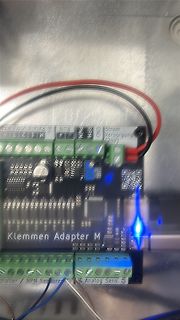 Leiterplatte mit Klemmenadapter und Verkabelung