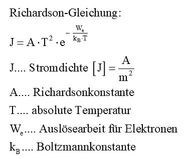 Richardson-Gleichung mit Formel und Definitionen