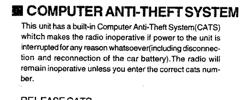 Text über Computer Anti-Theft System (CATS)
