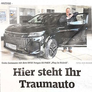 Zeitungsanzeige eines Autos