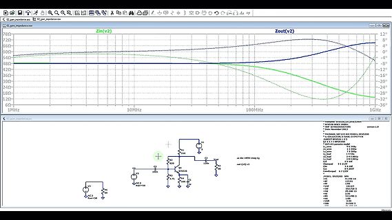 Simulation von Eingangsimpedanz und Ausgangsimpedanz eines Transistors