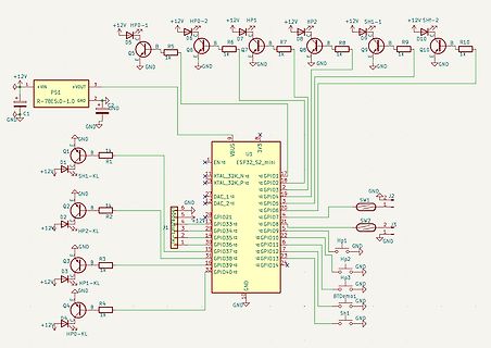 Schaltplan mit ESP32-S2-mini und Transistoren