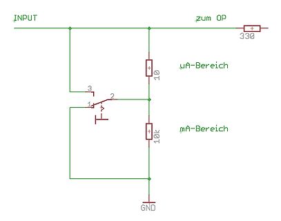 Schaltplan mit Transistor zur Strommessung