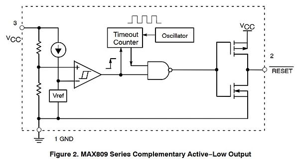 Schaltplan MAX809 Series Complementary Active-Low Output