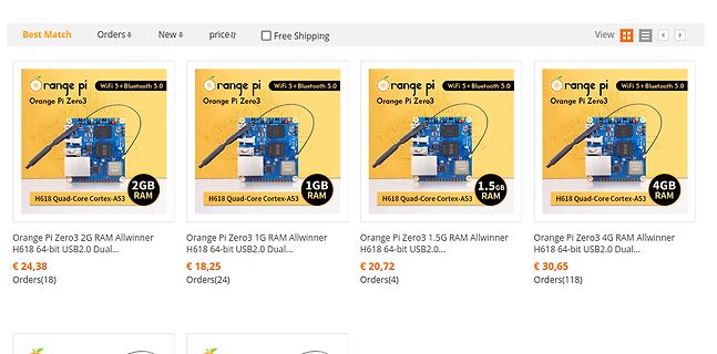 Produktübersicht Orange Pi Zero3 Varianten