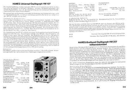 Datenblatt des Hameg Universal-Oszilloskop HM 107