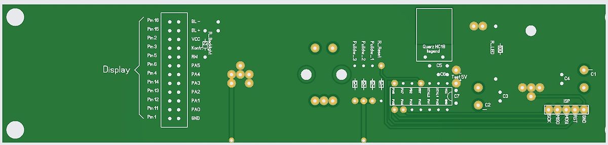 PCB-Layout einer Leiterplatte mit Display-Anschluss