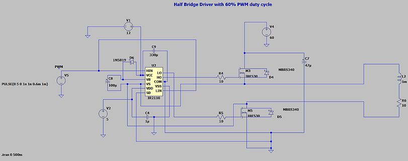 Schaltplan eines Half Bridge Drivers