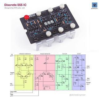 Schaltplan eines diskreten 555-Timers