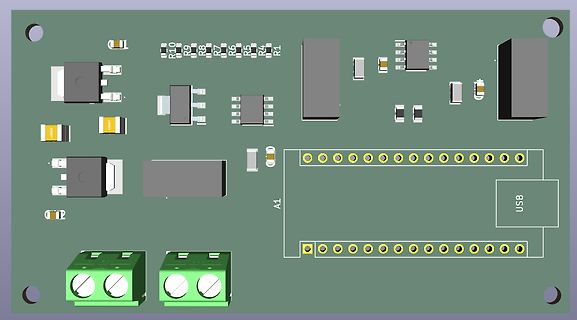 CAD-Ansicht eines Leiterplatten-Layouts
