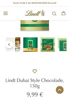 Webshop-Ansicht Lindt Dubai Style Chocolate
