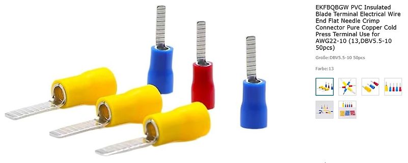 PVC isolierte Flachsteckhülsen