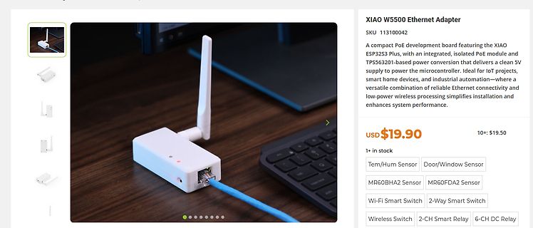 Produktseite XIAO W5500 Ethernet Adapter