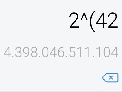 Mathematische Berechnung von 2 hoch 42