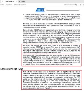Ausschnitt aus einem Atmel AVR Datenblatt