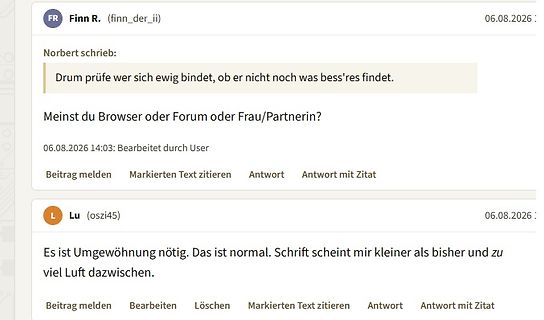 Ausschnitt aus einem Internetforum