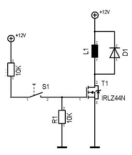 Schaltplan mit MOSFET-Treiber und Induktivität