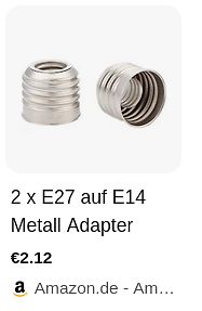 Amazon Produktseite für E27 auf E14 Adapter