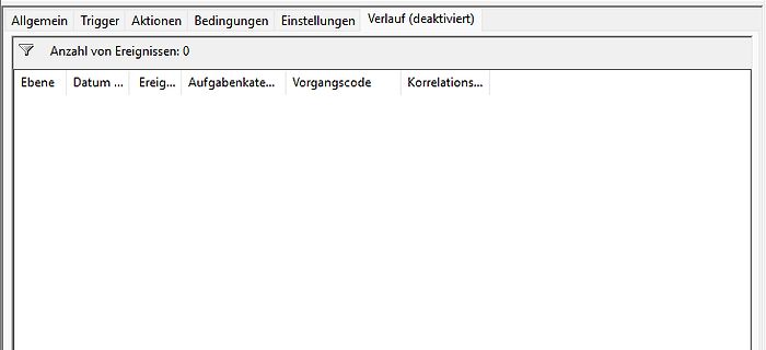 Software-Benutzeroberfläche mit Tabellenansicht