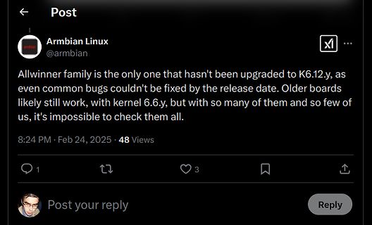 X-Post von Armbian Linux über Kernel-Updates