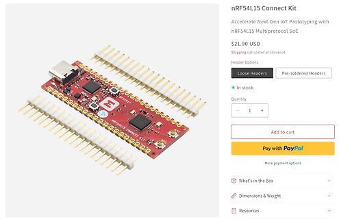 Produktseite nRF54L15 Connect Kit
