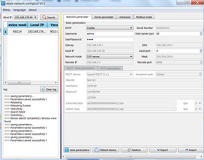 Konfigurationssoftware ebyte network configtool V5.5